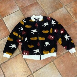 Mickey Mouse plush fleece bomber jacket size large